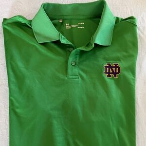 Under Armour Kelly Green Polo with Notre Dame Embroidered Logo